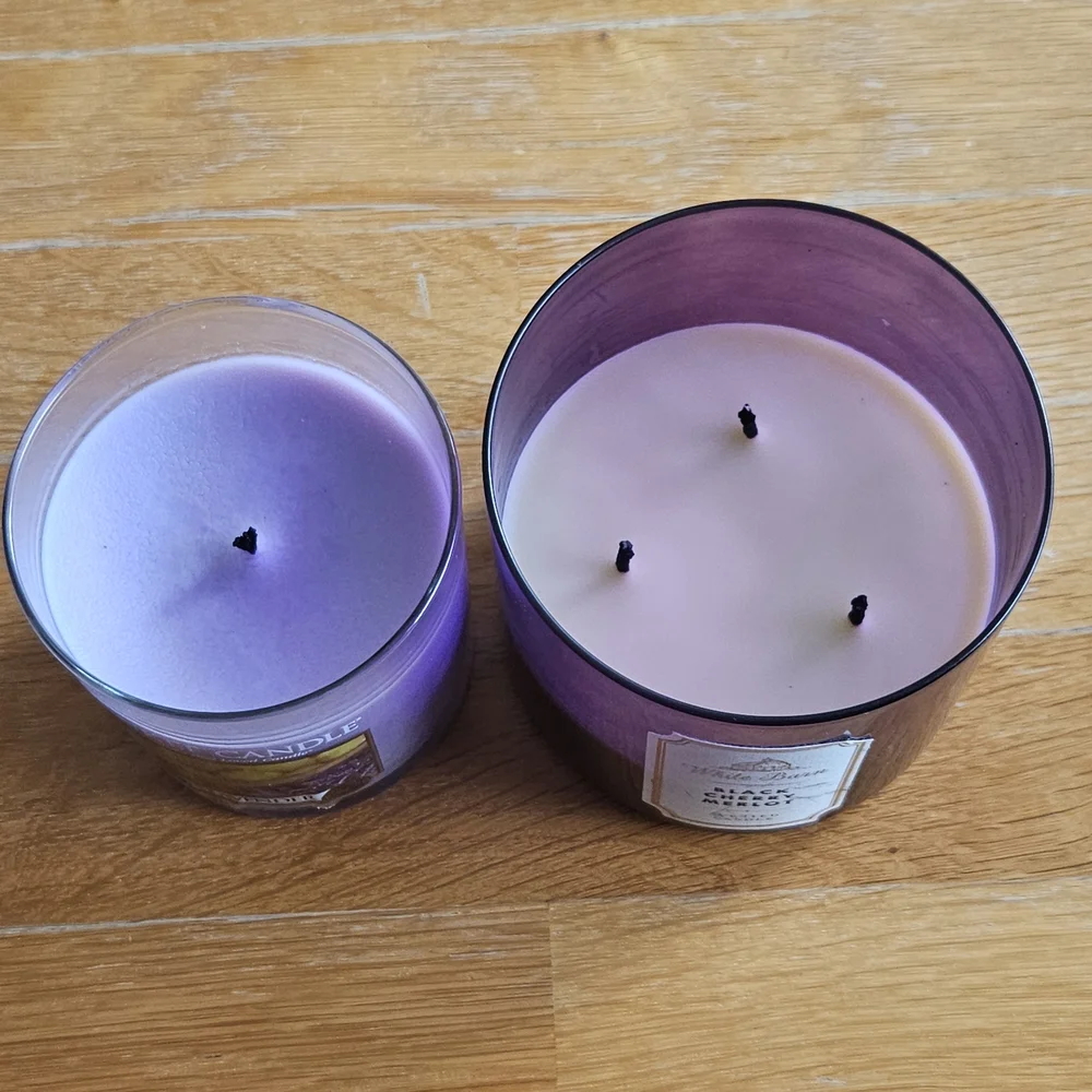 Yankee Candle Lemon Lavender and White Barn Black Cherry Merlot  Candle Set